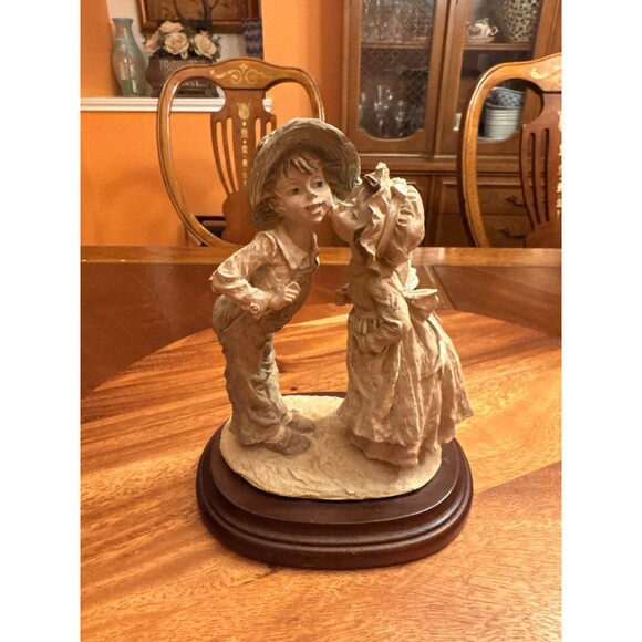 Boy & Girl Kissing Figurine 7 3/4"H x 6"W x6"W Multicolor - Picture 5 of 14